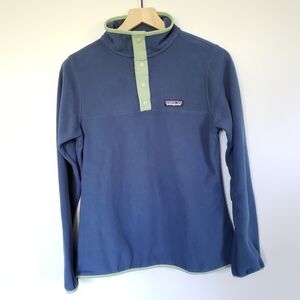 Patagonia Navy Blue Tsnap Fleece Pullover Sweatshirt Jacker Sz Small